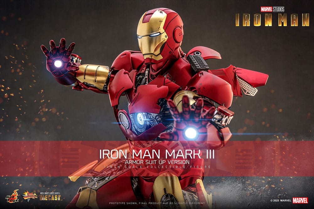 Iron Man Figura Movie Masterpiece Diecast 1/6 Iron Man Mark III (Armor Suit Up Version) 32 cm