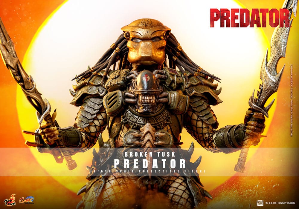 Alien vs. Predator Figura Comic Masterpiece 1/6 Broken Tusk Predator 35 cm